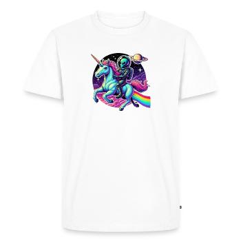 Alien meets unicorn - Men's Premium Organic T-Shirt - white - Front - Nico (187cm)