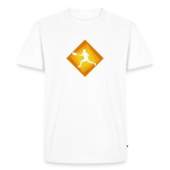 Coup droit, revers, tennis, coup de poing - T-shirt Premium bio Homme - blanc - Devant - Nico (187cm)