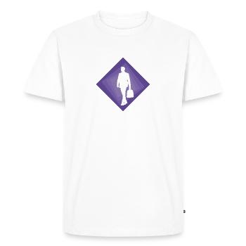 Banquier Banque de la Bourse - T-shirt Premium bio Homme - blanc - Devant - Nico (187cm)