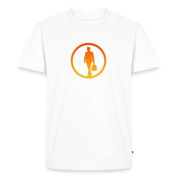 Banque Wall Street Homme d’affaires - T-shirt Premium bio Homme - blanc - Devant - Nico (187cm)