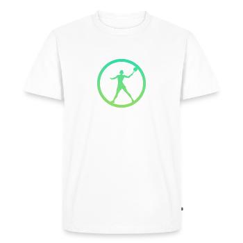 Tennis de plage Tennis de plage Tennis de plage - T-shirt Premium bio Homme - blanc - Devant - Nico (187cm)