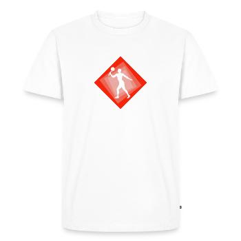 Tennis de plage Tennis de plage Tennis de plage - T-shirt Premium bio Homme - blanc - Devant - Nico (187cm)