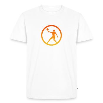 Tennis de plage Tennis de plage Tennis de plage - T-shirt Premium bio Homme - blanc - Devant - Nico (187cm)