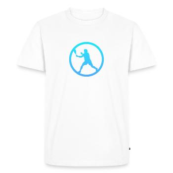 Joueurs de squash Raquettes Joueurs de squash - T-shirt Premium bio Homme - blanc - Devant - Nico (187cm)