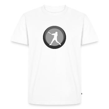 Joueur de softball Baseball Baseball - T-shirt Premium bio Homme - blanc - Devant - Nico (187cm)