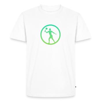 Tennis de plage Tennis de plage Tennis de plage - T-shirt Premium bio Homme - blanc - Devant - Nico (187cm)