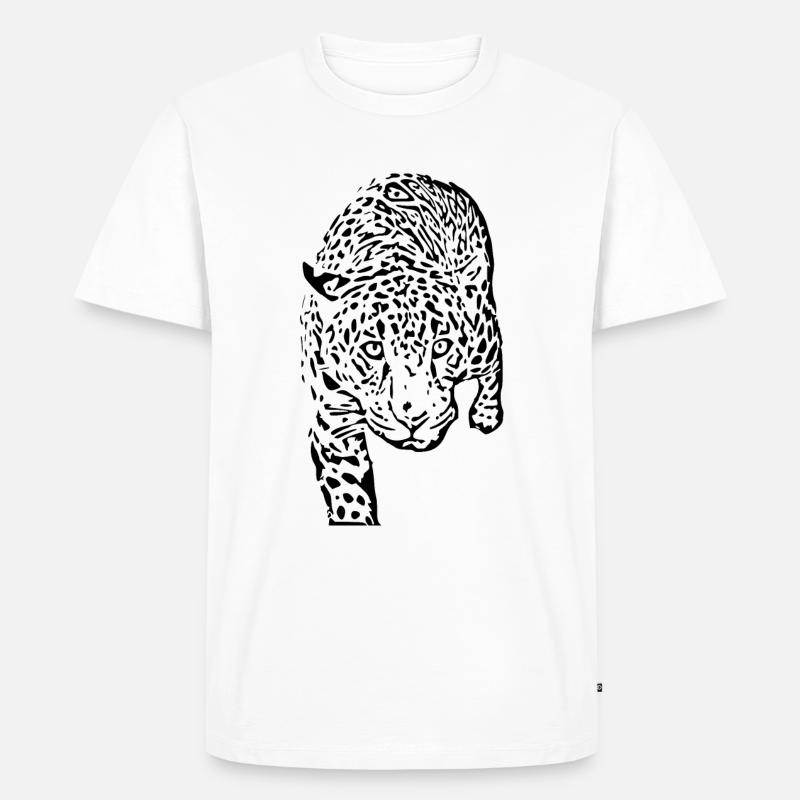 leopard schwarz schwarzer Leopard - Männer Premium Bio T-Shirt - Weiß