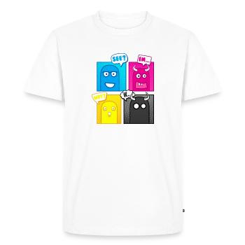 Little Monsters (Pop Art) 02 - Men's Premium Organic T-Shirt - white - Front - Nico (187cm)