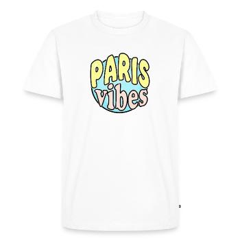 Paris Vibes - T-shirt Premium bio Homme - blanc - Devant - Nico (187cm)