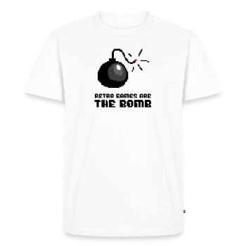 Retro Games Are The Bomb - Men's Premium Organic T-Shirt - white - Front - Nico (187cm)