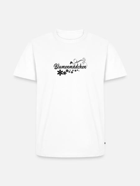 Blumenmädchen schwarze Blumen - Männer Premium Bio T-Shirt - Weiß