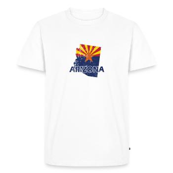 Arizona State Outline Map États-Unis - T-shirt Premium bio Homme - blanc - Devant - Nico (187cm)