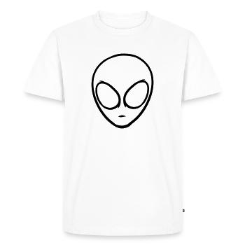 Alien / Tête d’extraterrestre - T-shirt Premium bio Homme - blanc - Devant - Nico (187cm)