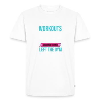 Gym Saying Workout Fitness Dumbbell Training Women - Men's Premium Organic T-Shirt - white - Front - Nico (187cm)
