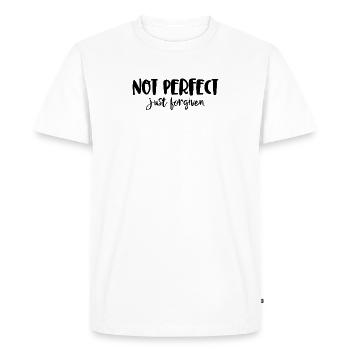 Not Perfect Just Forgiven Jesus Believer - Men's Premium Organic T-Shirt - white - Front - Nico (187cm)