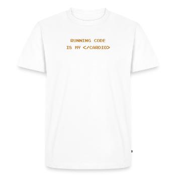 Running Code Is My Cardio Funny Coding - Men's Premium Organic T-Shirt - white - Front - Nico (187cm)