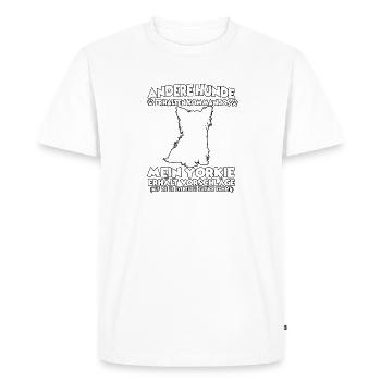 Drôle d’obéissance Yorkshire Terrier Dressage de chien - T-shirt Premium bio Homme - blanc - Devant - Nico (187cm)