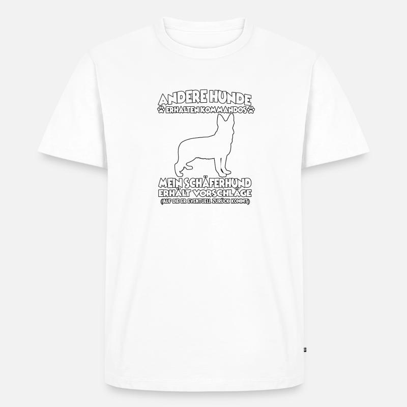 Witziges Obedience Deutscher Schäferhund Hunde - Männer Premium Bio T-Shirt - Weiß