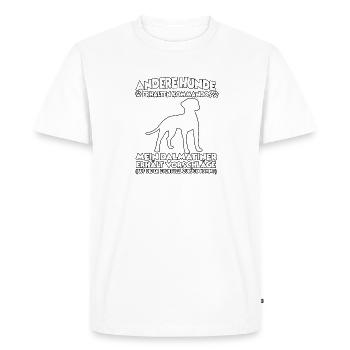 Drôle de motif de dressage de chien dalmate propriétaire de chien - T-shirt Premium bio Homme - blanc - Devant - Nico (187cm)