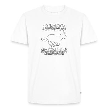 Dressage de chien Motif Propriétaire de chien de berger - T-shirt Premium bio Homme - blanc - Devant - Nico (187cm)