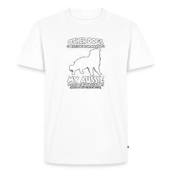 Obéissance Dressage de chien de berger australien - T-shirt Premium bio Homme - blanc - Devant - Nico (187cm)