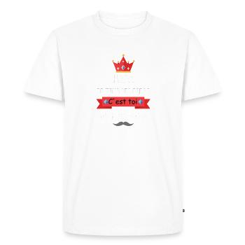 Papa le plus cool - T-shirt Premium bio Homme - blanc - Devant - Nico (187cm)