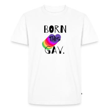 NÉ CE GAY - T-shirt Premium bio Homme - blanc - Devant - Nico (187cm)