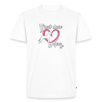Grand Danois Maman Maîtresse École de Chien Grand Danois - T-shirt Premium bio Homme - blanc - Devant - Nico (187cm)