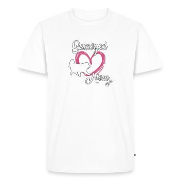 Samoyed Mom sweet Samoyed mistress Gassi - Men's Premium Organic T-Shirt - white - Front - Nico (187cm)