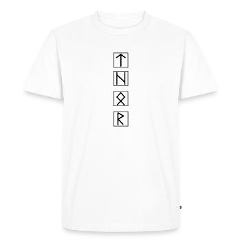 THOR Runic Language Black - Men's Premium Organic T-Shirt - white - Front - Nico (187cm)