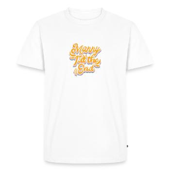 Vêtements de skateboard Manny Till The End - T-shirt Premium bio Homme - blanc - Devant - Nico (187cm)
