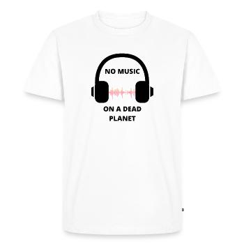 PAS DE MUSIQUE SUR UNE PLANÈTE MORTE - T-shirt Premium bio Homme - blanc - Devant - Nico (187cm)