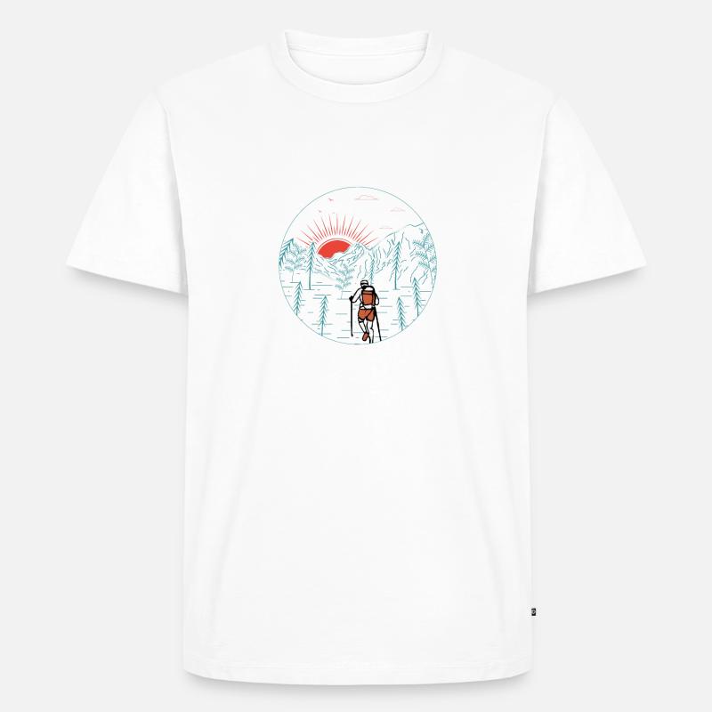 Wandern Spruch Weltbester Wanderer - Männer Premium Bio T-Shirt - Weiß