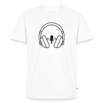 Headphone Microphone Music No Music on a Dead Planet - Men's Premium Organic T-Shirt - white - Front - Nico (187cm)