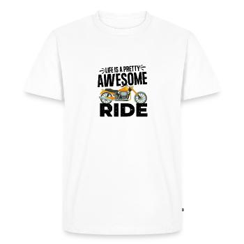 La vie est plus belle avec une moto - T-shirt Premium bio Homme - blanc - Devant - Nico (187cm)