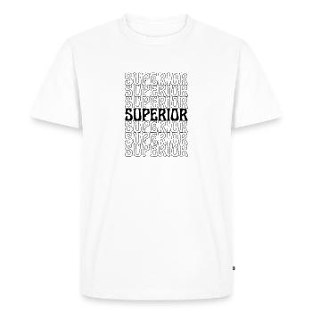 Boss Supérieur Leader - T-shirt Premium bio Homme - blanc - Devant - Nico (187cm)