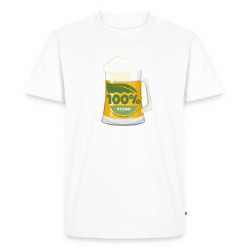 Bière végétarienne végétalienne 100% végétalienne - T-shirt Premium bio Homme - blanc - Devant - Nico (187cm)