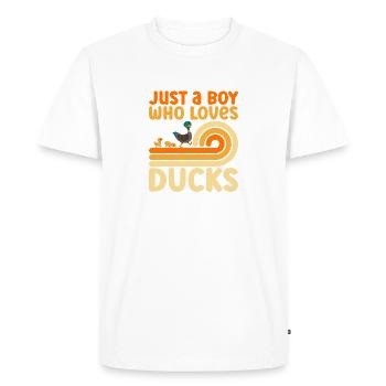 Cute Duck Design Dabbling Ducks duck Animal Lover - T-shirt Premium bio Homme - blanc - Devant - Nico (187cm)