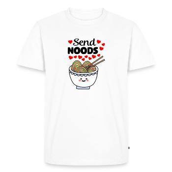 Kawaii Send Noods Love Ramen Noodles - Men's Premium Organic T-Shirt - white - Front - Nico (187cm)