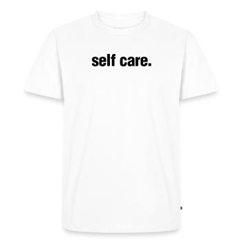 Self Care Inspirational Mental Health Awareness - Men's Premium Organic T-Shirt - white - Front - Nico (187cm)