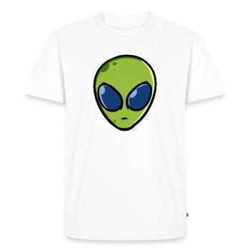 Alien / Alien Head - Men's Premium Organic T-Shirt - white - Front - Nico (187cm)