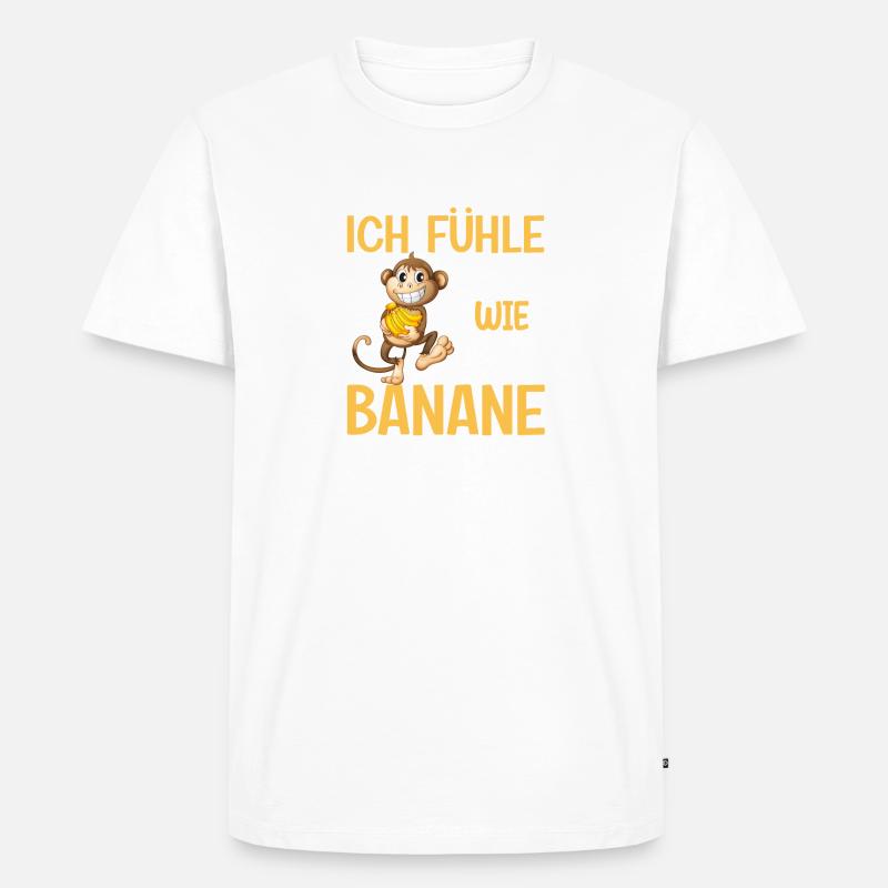 Banane Affe Arbeit Sarkasmus - Männer Premium Bio T-Shirt - Weiß
