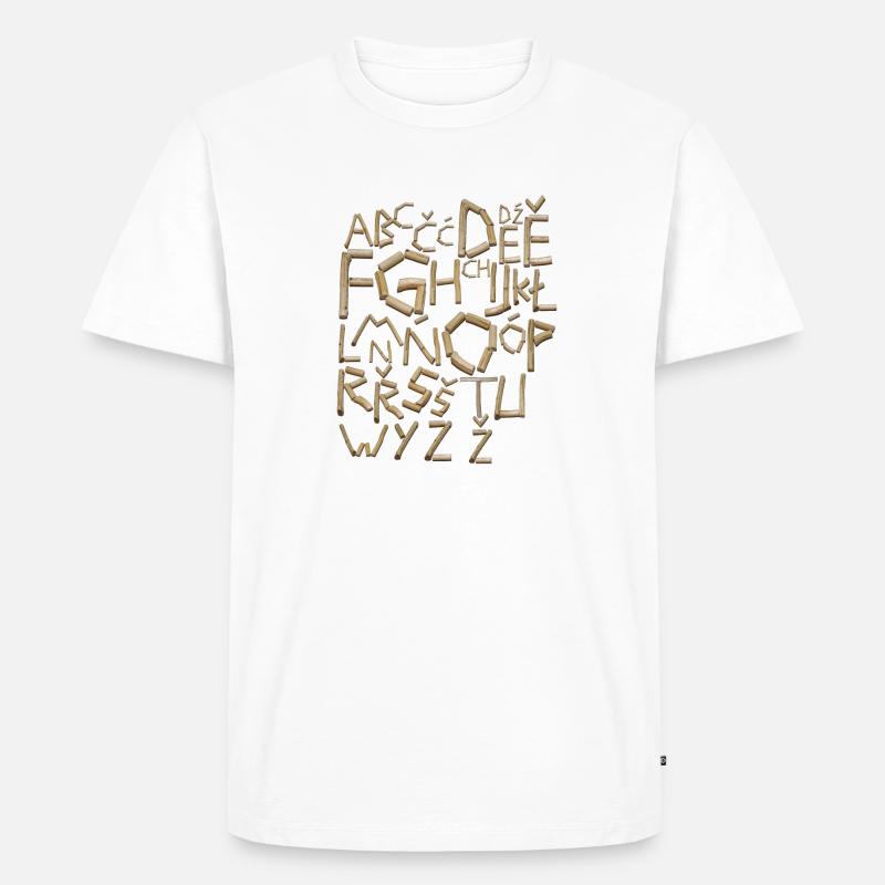 ABC daj tom psej - Männer Premium Bio T-Shirt - Weiß