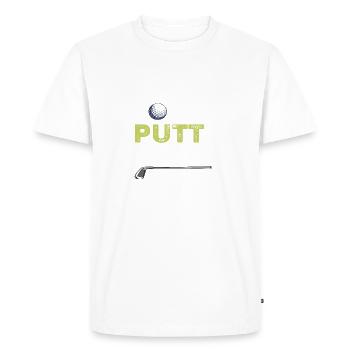 Vintage Golfer Shirt Swing Roll Putt Repeat Funny - Men's Premium Organic T-Shirt - white - Front - Nico (187cm)