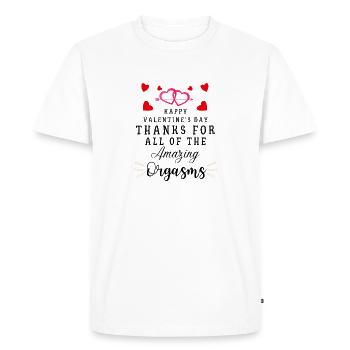 Thanks For All of the Amazing Orgasms Funny Gift - T-shirt Premium bio Homme - blanc - Devant - Nico (187cm)