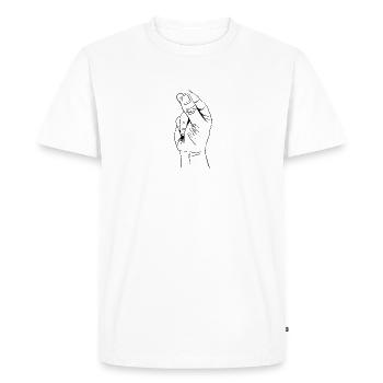 Balkan saying tri prsta - Idée cadeau orthodoxe - T-shirt Premium bio Homme - blanc - Devant - Nico (187cm)