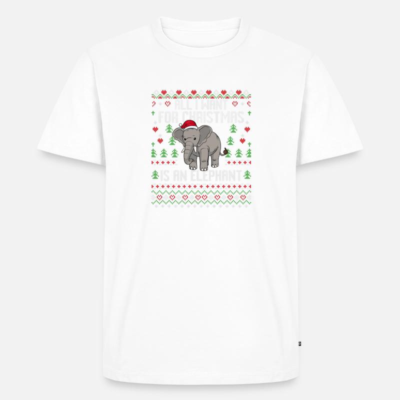Weihnachten Elefanten Weihnachtspullover Elefant - Männer Premium Bio T-Shirt - Weiß