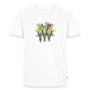 Bird lovers funny parrots on one - Men's Premium Organic T-Shirt - white - Front - Nico (187cm)