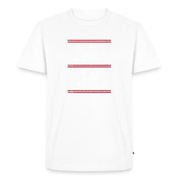 I flexed and the sleeves fell off, bodybuilding - Men's Premium Organic T-Shirt - white - Front - Nico (187cm)