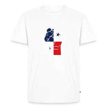 Blacktina Panama Heritage Panamanian Flag - Men's Premium Organic T-Shirt - white - Front - Nico (187cm)